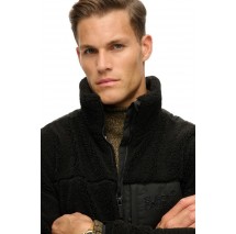 SUPERDRY D3 SDCD RELAXED FLEECE TREKKER JACKET ΜΠΟΥΦΑΝ ΑΝΔΡΙΚΟ BLACK