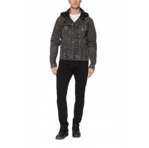 CALVIN KLEIN JEANS HOODED RYAN RGL TRCKR JKT ΜΠΟΥΦΑΝ ΑΝΔΡΙΚΟ BLACK DENIM