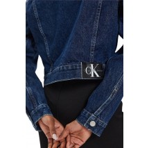 CALVIN KLEIN JEANS CROPPED 90\'S DENIM JACKET ΜΠΟΥΦΑΝ ΓΥΝΑΙΚΕΙΟ BLUΕ DENIM