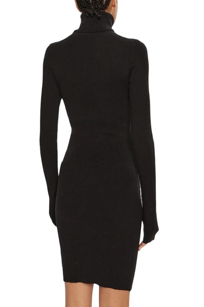 CALVIN KLEIN JEANS WOVEN LABEL TIGHT SWEATER DRESS ΦΟΡΕΜΑ ΓΥΝΑΙΚΕΙΟ BLACK