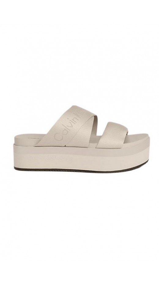 CALVIN KLEIN JEANS FLATFORM SANDAL WEBBING ΠΑΝΤΟΦΛΑ ΓΥΝΑΙΚΕΙΑ EGGSHELL