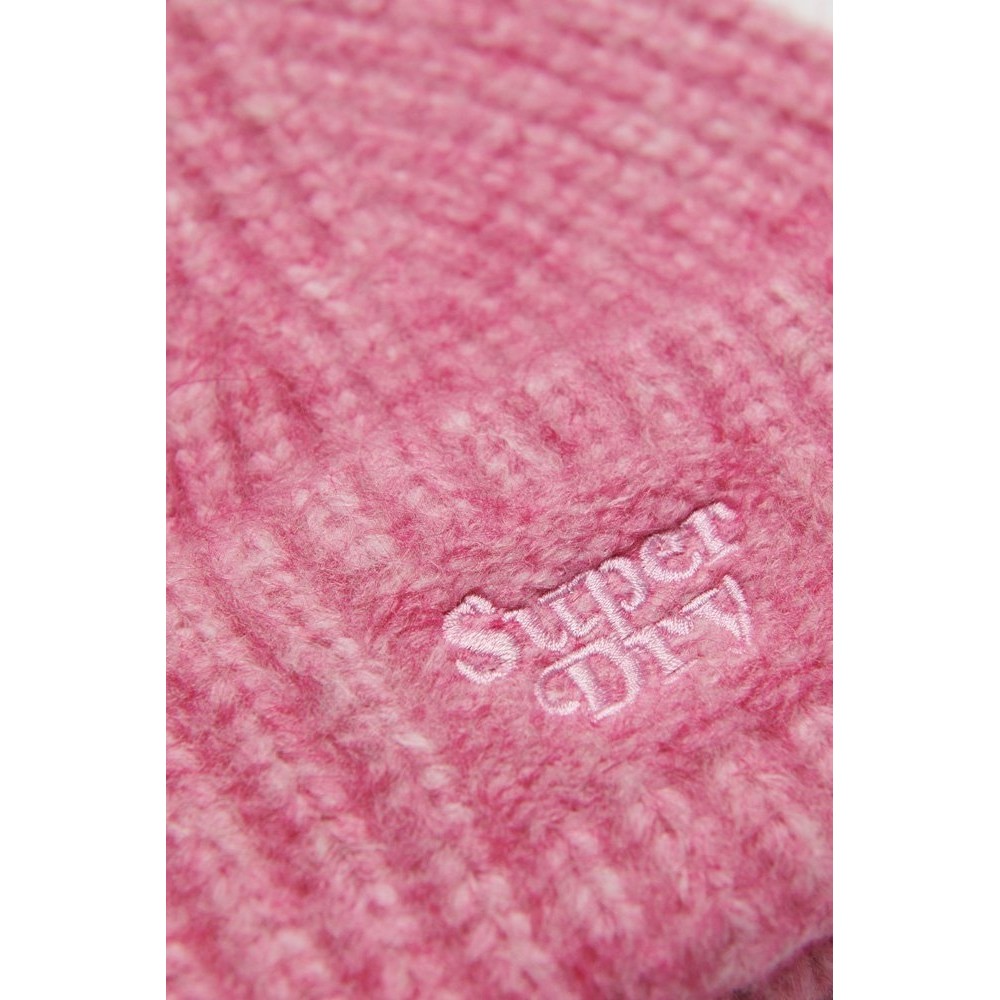 SUPERDRY D3 SDRY RIB KNIT BEANIE HAT ΣΚΟΥΦΟΣ  ΓΥΝΑΙΚΕΙΟΣ PINK