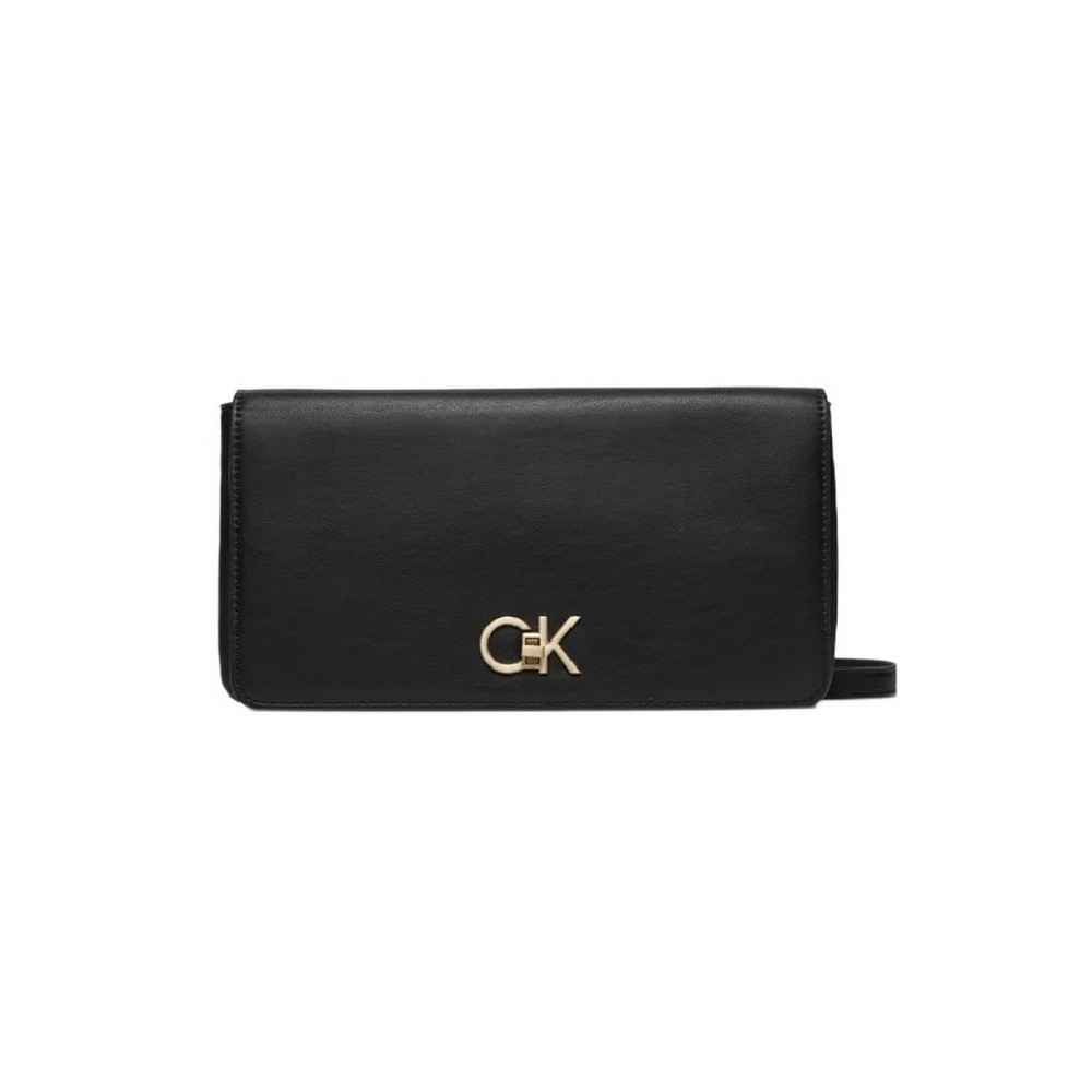 CALVIN KLEIN JEANS RE-LOCK DOUBLE GUSETTE ΤΣΑΝΤΑ ΓΥΝΑΙΚΕΙΑ BLACK