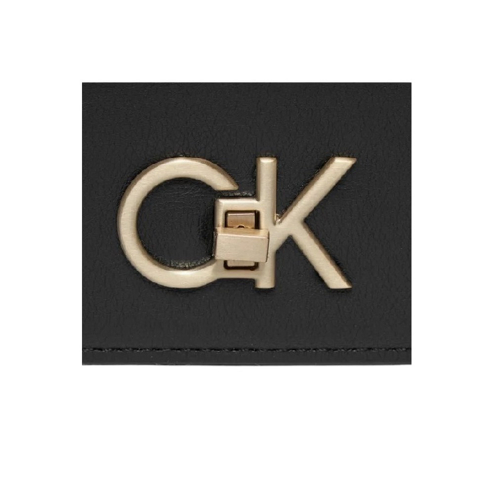 CALVIN KLEIN JEANS RE-LOCK DOUBLE GUSETTE ΤΣΑΝΤΑ ΓΥΝΑΙΚΕΙΑ BLACK