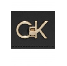 CALVIN KLEIN JEANS RE-LOCK DOUBLE GUSETTE ΤΣΑΝΤΑ ΓΥΝΑΙΚΕΙΑ BLACK