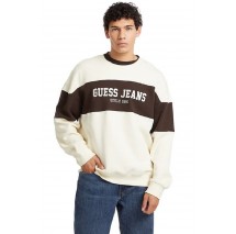 GUESS JEANS CN OS HORIZONT ST ΜΠΛΟΥΖΑ ΦΟΥΤΕΡ ΑΝΔΡΙΚΗ OFF WHITE