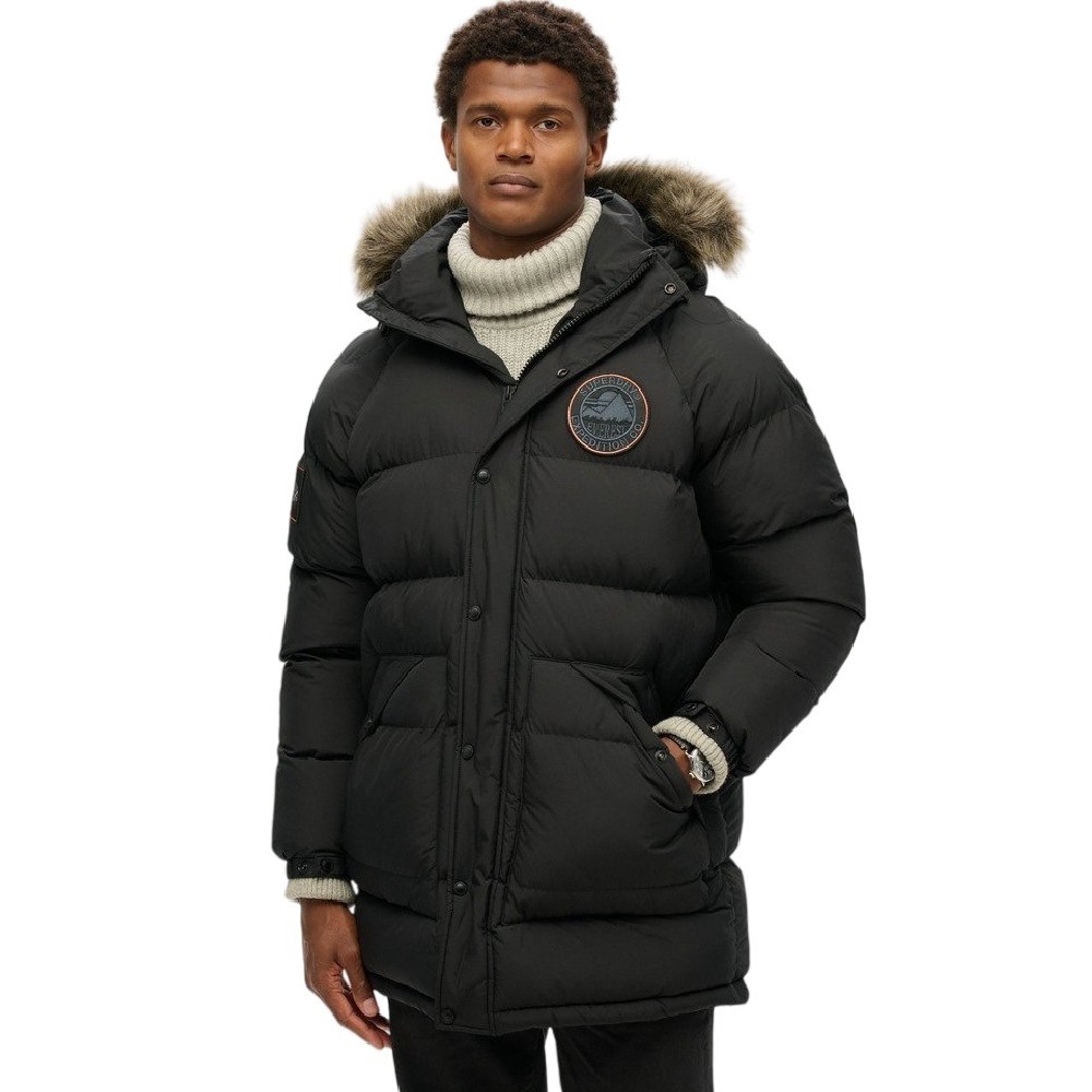 SUPERDRY D3 OVIN EVEREST LONGLINE BAFFLED PARKA ΜΠΟΥΦΑΝ ΑΝΔΡΙΚΟ BLACK