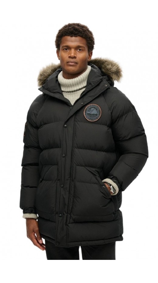 SUPERDRY D3 OVIN EVEREST LONGLINE BAFFLED PARKA ΜΠΟΥΦΑΝ ΑΝΔΡΙΚΟ BLACK