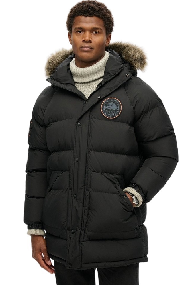 SUPERDRY D3 OVIN EVEREST LONGLINE BAFFLED PARKA ΜΠΟΥΦΑΝ ΑΝΔΡΙΚΟ BLACK