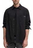 CALVIN KLEIN JEANS COTTON POPLIN RELAXED SHIRT ΠΟΥΚΑΜΙΣΟ ΑΝΔΡΙΚΟ BLACK