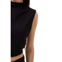 CALVIN KLEIN JEANS  TAB RIB MOCK NECK TANK ΤΟΠ ΓΥΝΑΙΚΕΙΟ BLACK