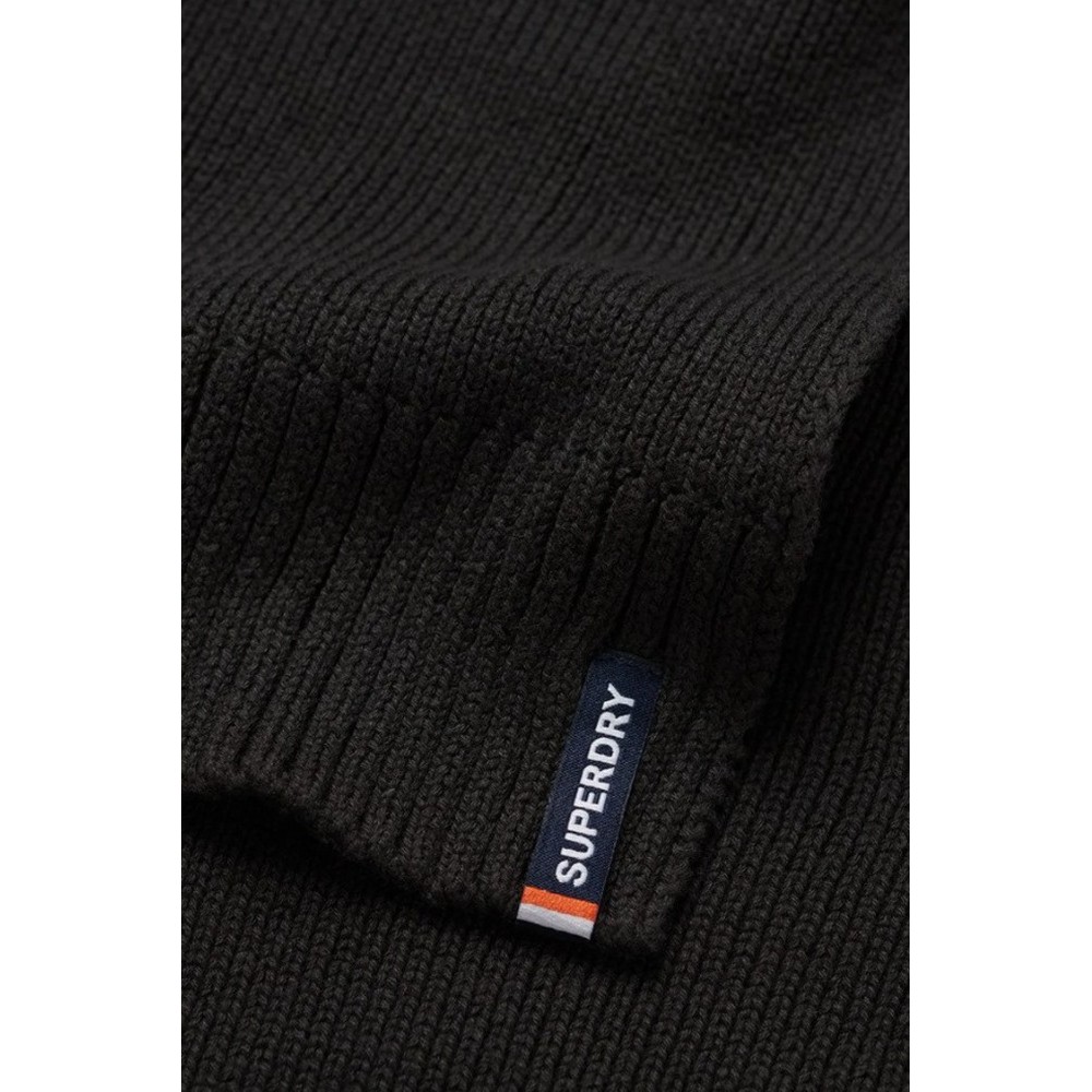 SUPERDRY D3 SDNA ESSENTIAL LOGO KNITTED SCARF ΚΑΣΚΟΛ ΓΥΝΑΙΚΕΙΟ BLACK