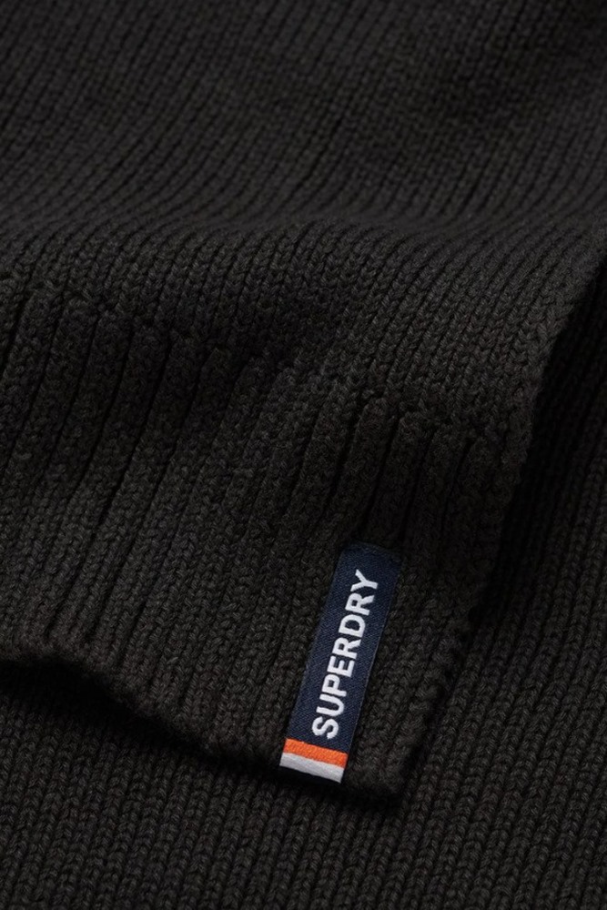 SUPERDRY D3 SDNA ESSENTIAL LOGO KNITTED SCARF ΚΑΣΚΟΛ ΓΥΝΑΙΚΕΙΟ BLACK