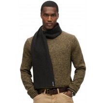 SUPERDRY D3 SDNA ESSENTIAL LOGO KNITTED SCARF ΚΑΣΚΟΛ ΓΥΝΑΙΚΕΙΟ BLACK