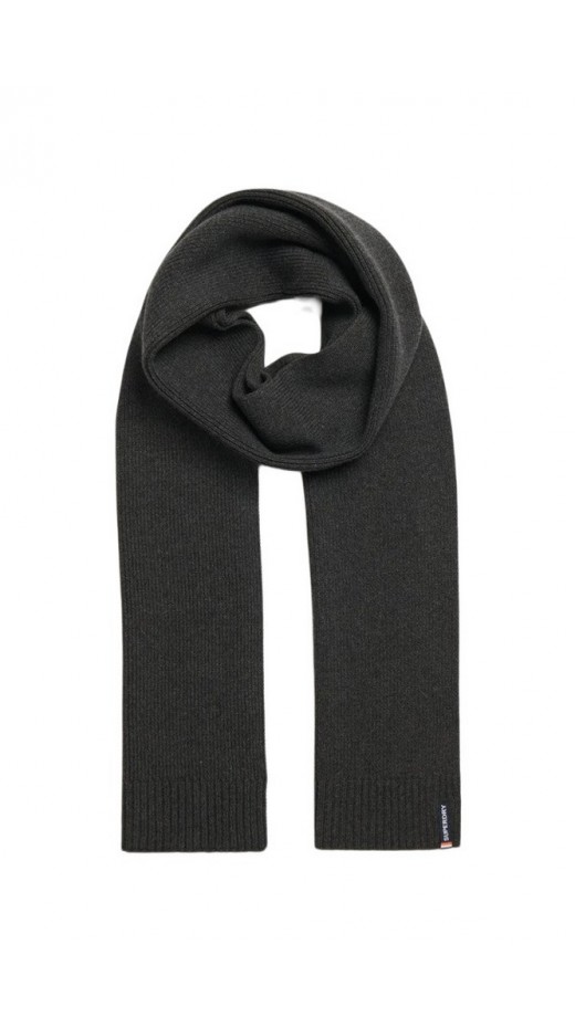 SUPERDRY D3 SDNA ESSENTIAL LOGO KNITTED SCARF ΚΑΣΚΟΛ ΓΥΝΑΙΚΕΙΟ GREY