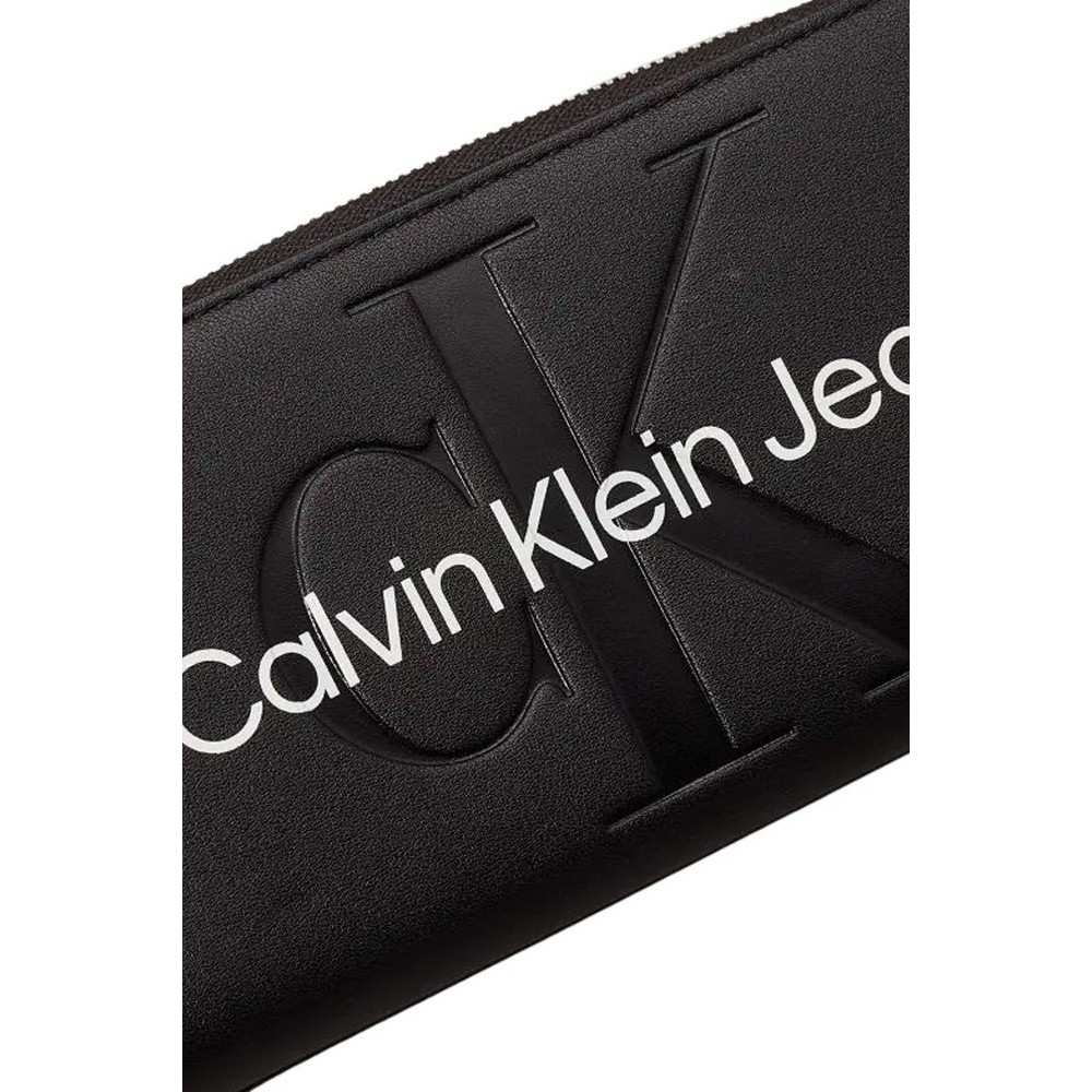 CALVIN KLEIN JEANS SCULPTED MONO WALLET ΠΟΡΤΟΦΟΛΙ ΓΥΝΑΙΚΕΙΟ BLACK/WHITE