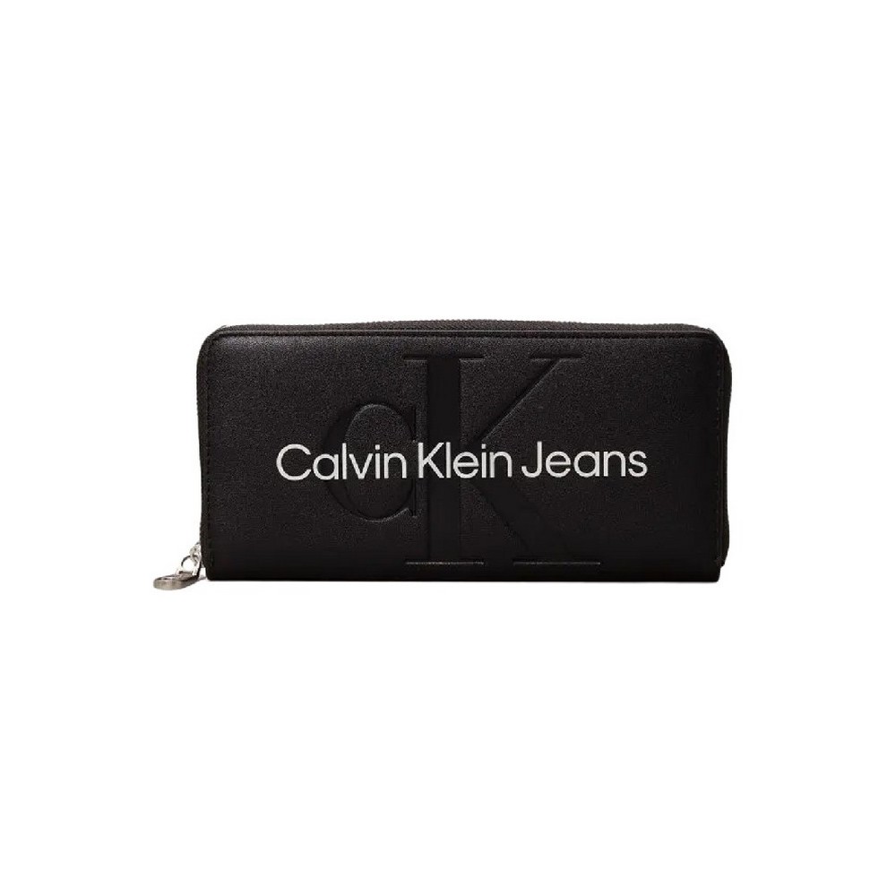 CALVIN KLEIN JEANS SCULPTED MONO WALLET ΠΟΡΤΟΦΟΛΙ ΓΥΝΑΙΚΕΙΟ BLACK/WHITE