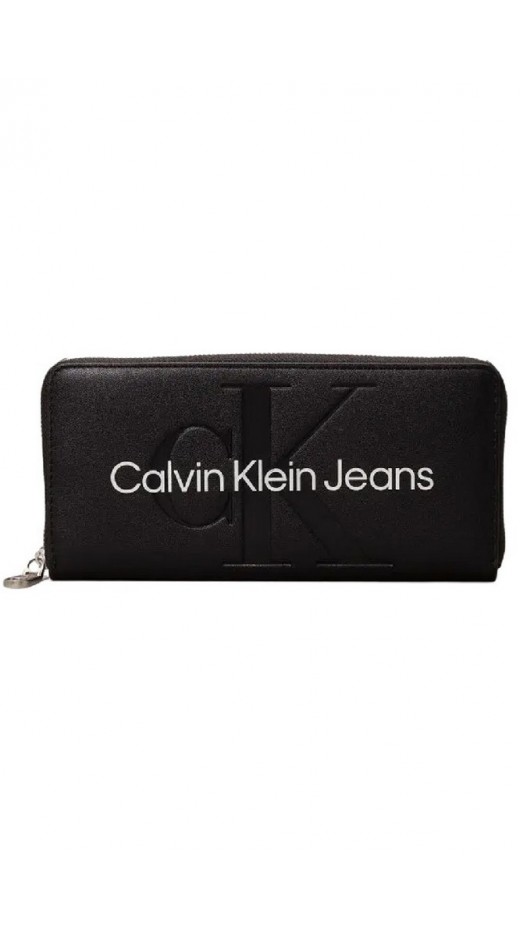 CALVIN KLEIN JEANS SCULPTED MONO WALLET ΠΟΡΤΟΦΟΛΙ ΓΥΝΑΙΚΕΙΟ BLACK/WHITE