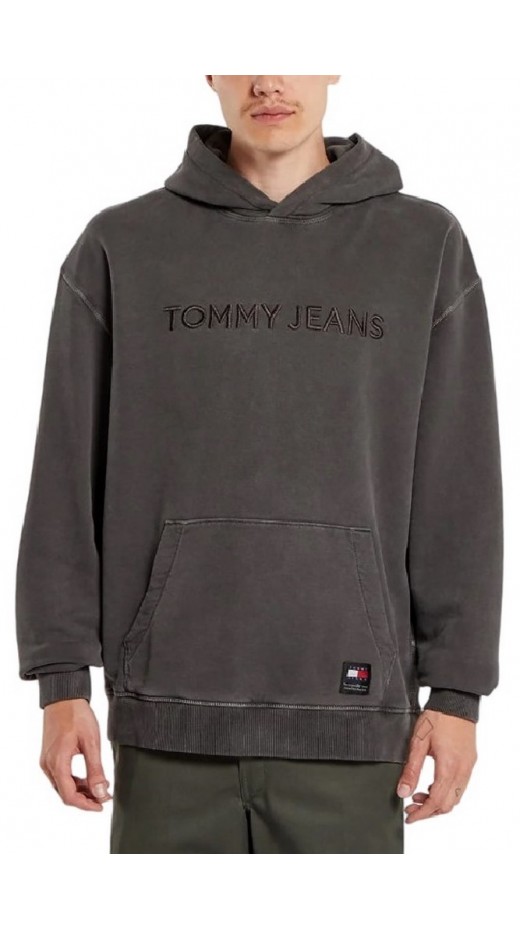 TOMMY HILFIGER TJM RLX L CLASSIC HOODIE ΦΟΥΤΕΡ ΜΠΛΟΥΖΑ ΑΝΔΡΙΚΗ BLACK