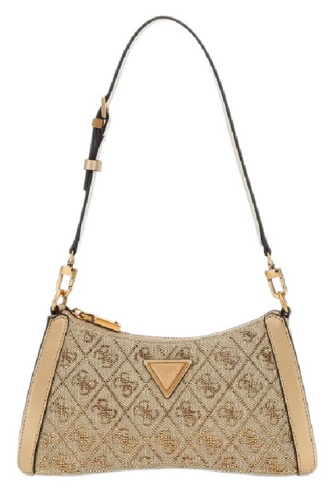 GUESS DILI TOP ZIP SHOULDER BAG ΤΣΑΝΤΑ ΓΥΝΑΙΚΕΙΑ LATTE