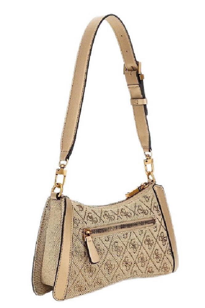 GUESS DILI TOP ZIP SHOULDER BAG ΤΣΑΝΤΑ ΓΥΝΑΙΚΕΙΑ LATTE