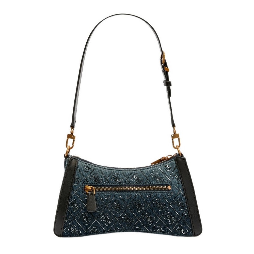 GUESS DILI TOP ZIP SHOULDER BAG ΤΣΑΝΤΑ ΓΥΝΑΙΚΕΙΑ BLACK