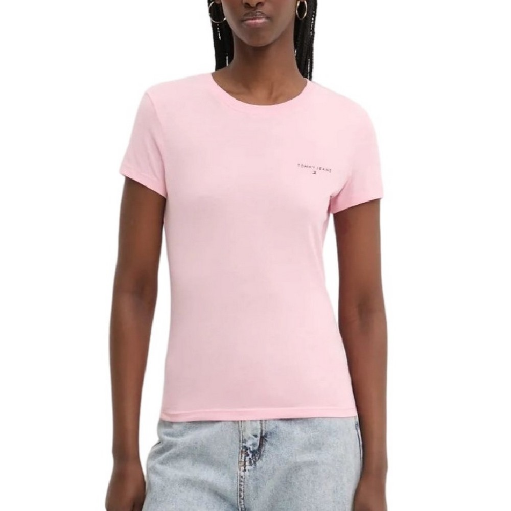 TOMMY JEANS SLIM LINEAR TEE T-SHIRT ΜΠΛΟΥΖΑ ΓΥΝΑΙΚΕΙΑ PINK