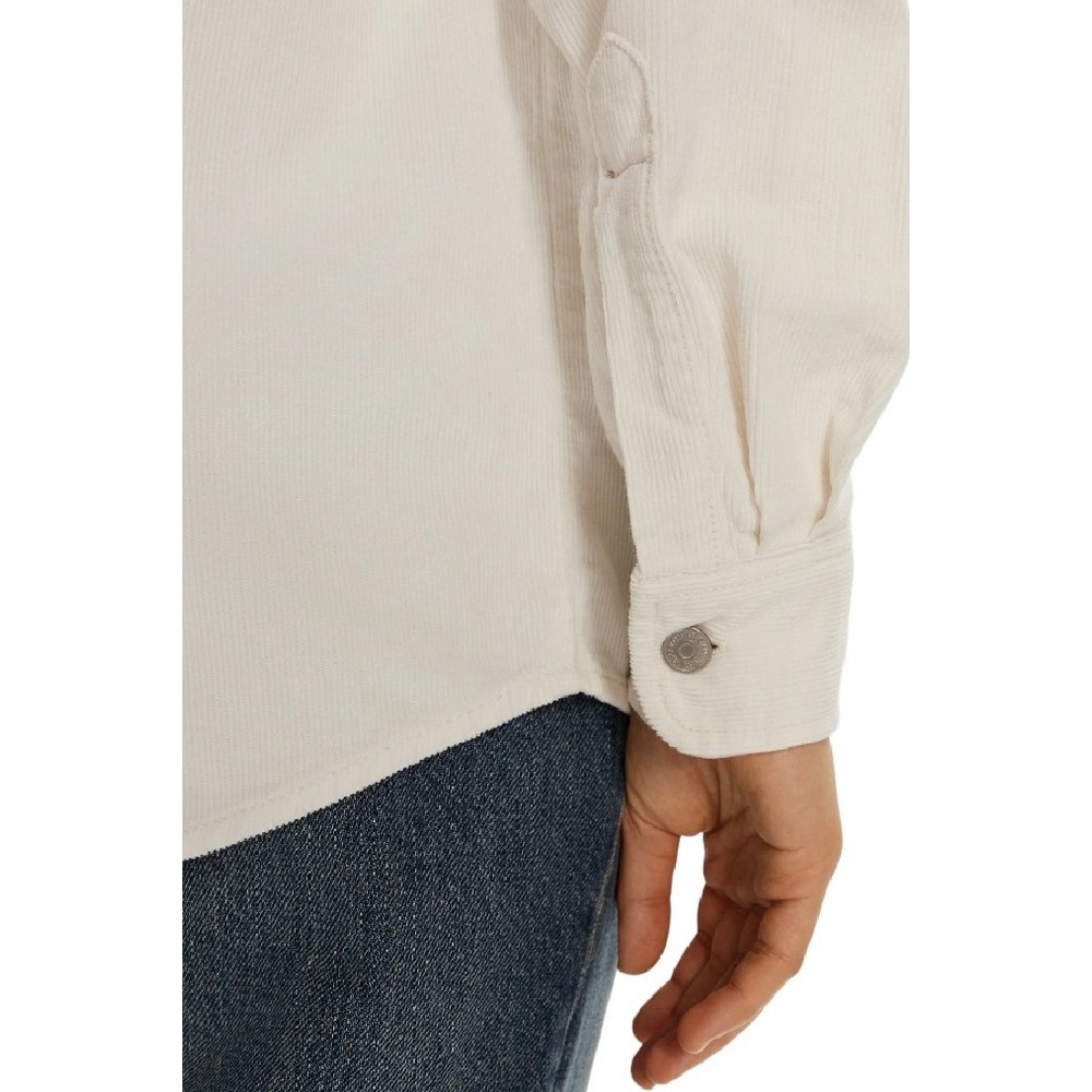 TOMMY JEANS FINE CORD OVERSHIRT ΠΟΥΚΑΜΙΣΟ ΓΥΝΑΙΚΕΙΟ WHITE