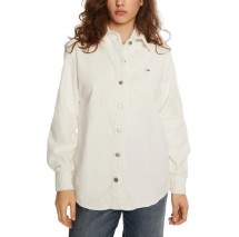 TOMMY JEANS FINE CORD OVERSHIRT ΠΟΥΚΑΜΙΣΟ ΓΥΝΑΙΚΕΙΟ WHITE