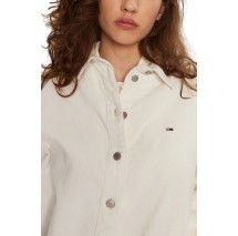 TOMMY JEANS FINE CORD OVERSHIRT ΠΟΥΚΑΜΙΣΟ ΓΥΝΑΙΚΕΙΟ WHITE