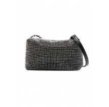 LIU JO SERA RHINESTONE EMBELLISHED SHOULDER BAG AF4305E0507 ΤΣΑΝΤΑ ΓΥΝΑΙΚΕΙΑ BLACK