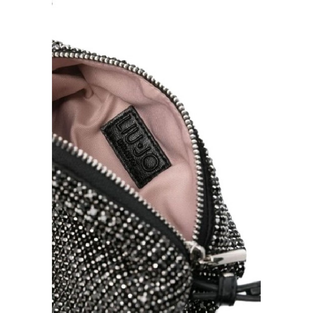 LIU JO SERA RHINESTONE EMBELLISHED SHOULDER BAG AF4305E0507 ΤΣΑΝΤΑ ΓΥΝΑΙΚΕΙΑ BLACK