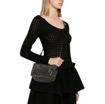 LIU JO SERA RHINESTONE EMBELLISHED SHOULDER BAG AF4305E0507 ΤΣΑΝΤΑ ΓΥΝΑΙΚΕΙΑ BLACK