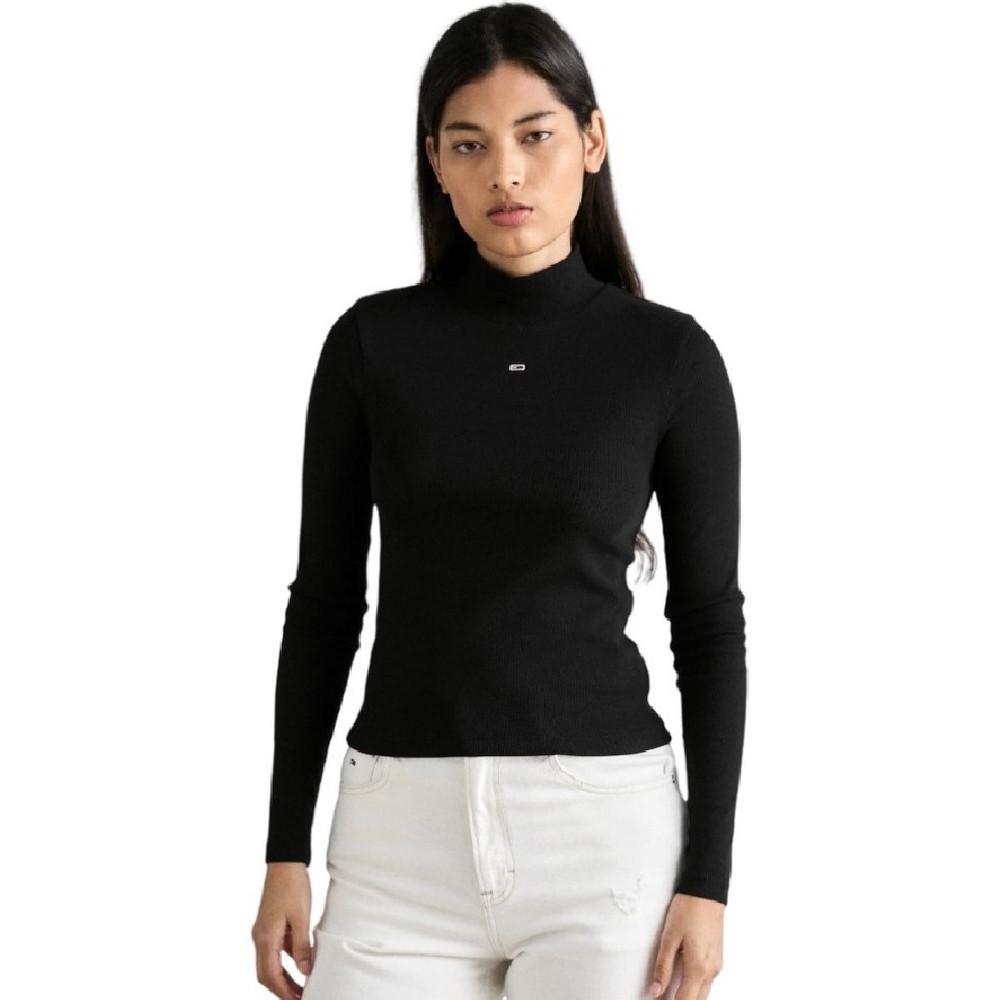 TOMMY HILFIGER TJW ESSENTIAL MOCK NECK ΜΠΛΟΥΖΑ ΓΥΝΑΙΚΕΙΑ BLACK