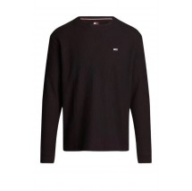 TOMMY HILFIGER REG WAFFLE L/S TEE ΜΠΛΟΥΖΑ ΑΝΔΡΙΚΗ BLACK