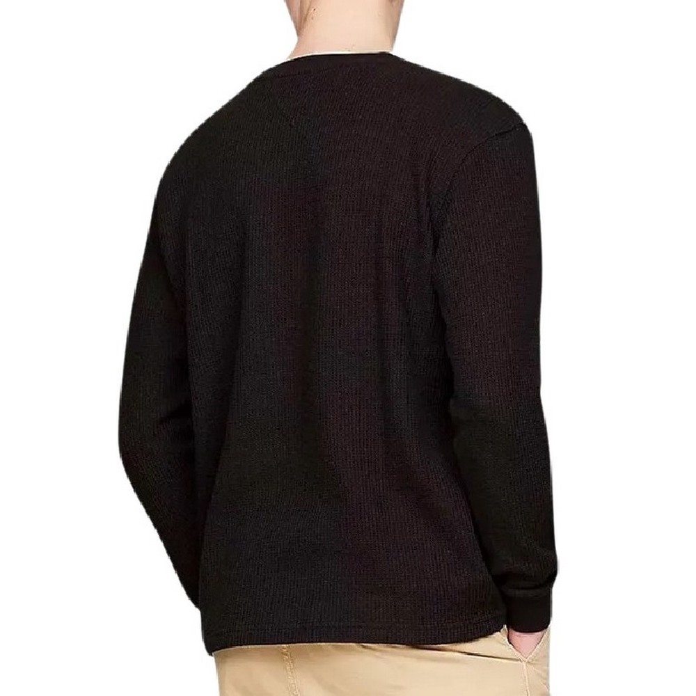 TOMMY HILFIGER REG WAFFLE L/S TEE ΜΠΛΟΥΖΑ ΑΝΔΡΙΚΗ BLACK