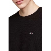 TOMMY HILFIGER REG WAFFLE L/S TEE ΜΠΛΟΥΖΑ ΑΝΔΡΙΚΗ BLACK