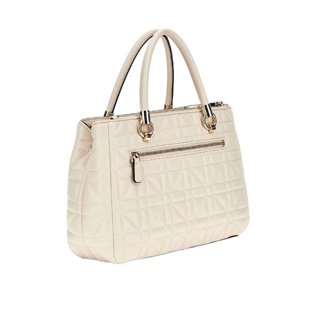 GUESS ASSIA HIGH SOCIETY SATCHEL ΤΣΑΝΤΑ ΓΥΝΑΙΚΕΙΑ STONE