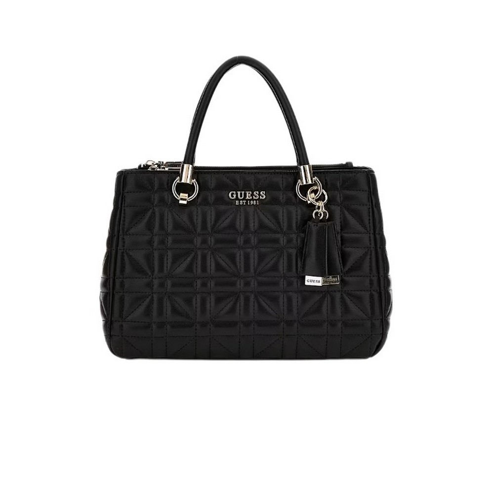 GUESS ASSIA HIGH SOCIETY SATCHEL ΤΣΑΝΤΑ ΓΥΝΑΙΚΕΙΑ BLACK