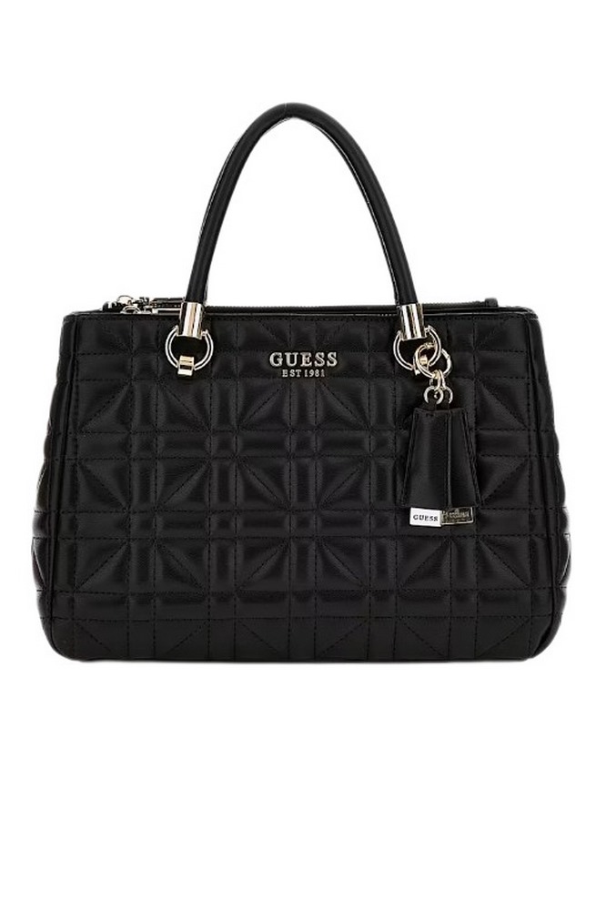 GUESS ASSIA HIGH SOCIETY SATCHEL ΤΣΑΝΤΑ ΓΥΝΑΙΚΕΙΑ BLACK