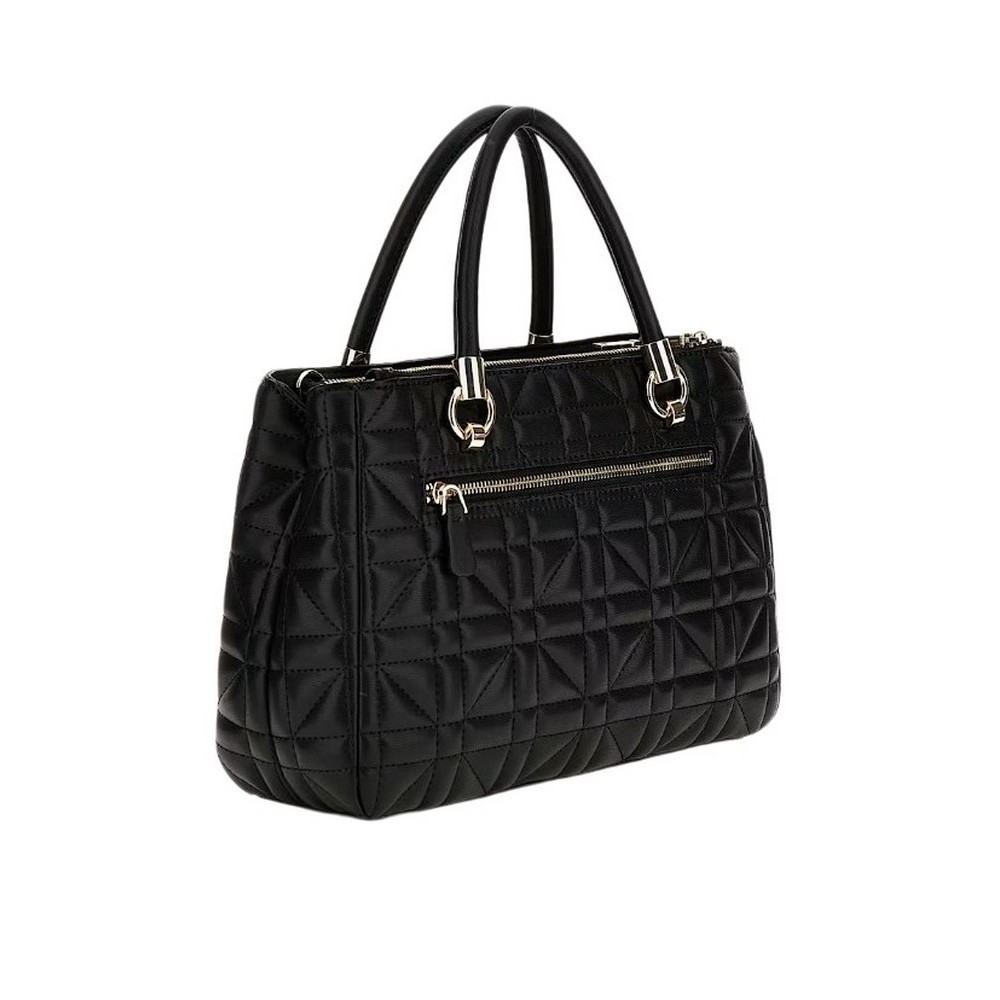 GUESS ASSIA HIGH SOCIETY SATCHEL ΤΣΑΝΤΑ ΓΥΝΑΙΚΕΙΑ BLACK