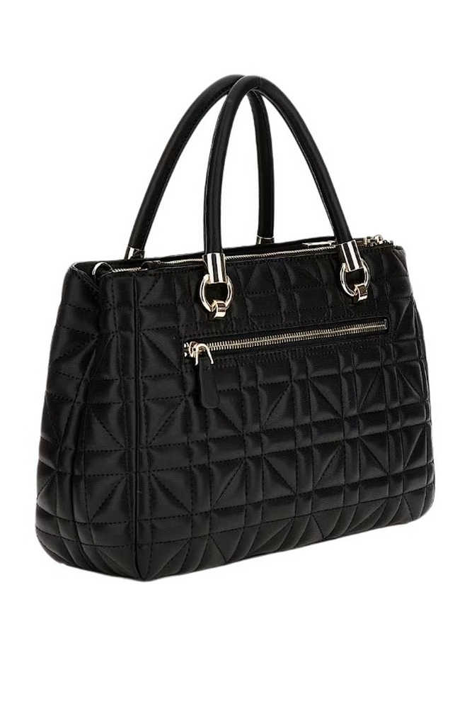 GUESS ASSIA HIGH SOCIETY SATCHEL ΤΣΑΝΤΑ ΓΥΝΑΙΚΕΙΑ BLACK