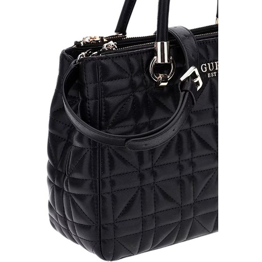 GUESS ASSIA HIGH SOCIETY SATCHEL ΤΣΑΝΤΑ ΓΥΝΑΙΚΕΙΑ BLACK