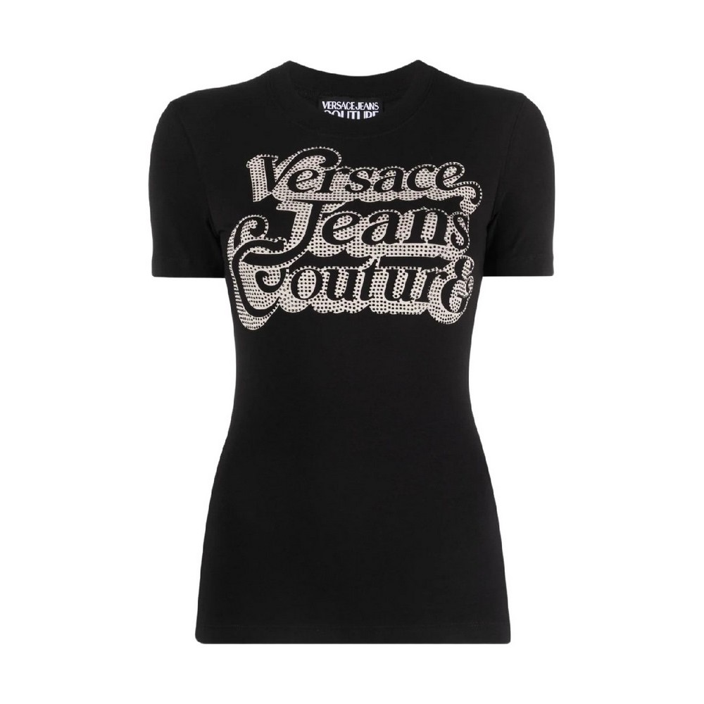 VERSACE JEANS COUTURE S LOGO SPEN CRYSTAL T-SHIRT ΓΥΝΑΙΚΕΙΟ BLACK