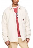 TOMMY HILFIGER  XS BADGE TEDDY OVERSHIRT ΠΟΥΚΑΜΙΣΟ ΑΝΔΡΙΚΟ WHITE