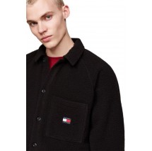 TOMMY HILFIGER  XS BADGE TEDDY OVERSHIRT ΠΟΥΚΑΜΙΣΟ ΑΝΔΡΙΚΟ BLACK