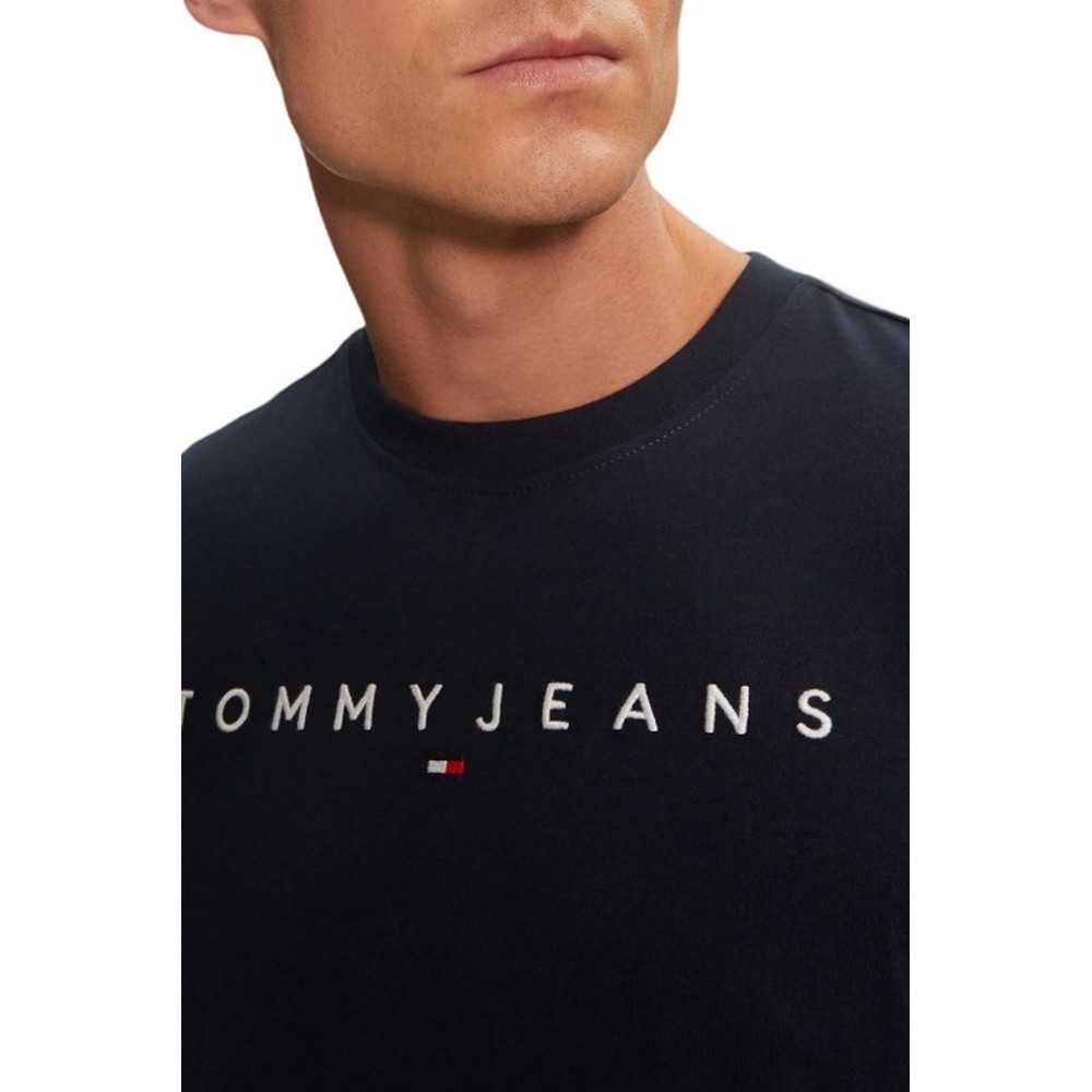 TOMMY JEANS REG LINEAR LOGO TEE EXT T-SHIRT ΜΠΛΟΥΖΑ ΑΝΔΡΙΚΗ NAVY