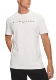 TOMMY JEANS REG LINEAR LOGO TEE EXT T-SHIRT ΜΠΛΟΥΖΑ ΑΝΔΡΙΚΗ WHITE