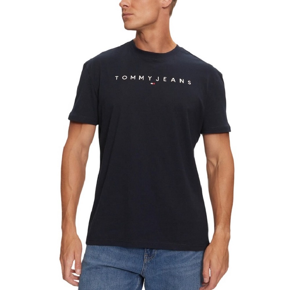 TOMMY JEANS REG LINEAR LOGO TEE EXT T-SHIRT ΜΠΛΟΥΖΑ ΑΝΔΡΙΚΗ NAVY