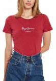 PEPE JEANS LONDON DROP 2 NEW VIRGINIA T-SHIRT ΜΠΛΟΥΖΑ ΓΥΝΑΙΚΕΙΑ RED